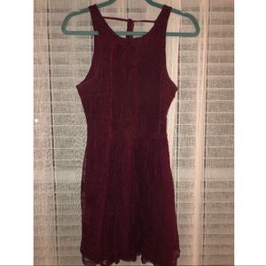 Mixed lace skater dress